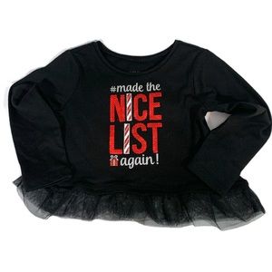 The Children's Place Christmas Holiday Top Black